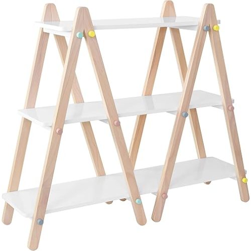 Babyletto Dottie Bookcase in White and Washed Natural