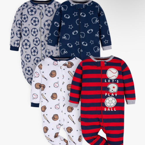 Gerber baby-boys 4 Pack Sleep 'N Play Footie