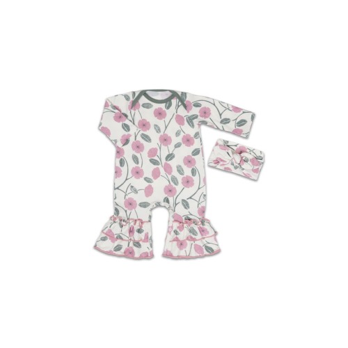 Ruffle Romper & Head Wrap Set