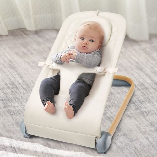Fodoss Baby Bouncer, Portable Infant Bouncer Seat with Ergonomic Support, Foldable Baby Rocker Chair, Convertible Baby Bassinet for Newborns