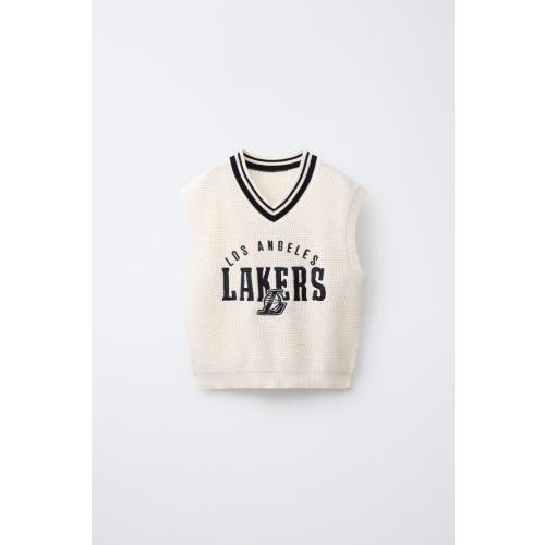 LOS ANGELES LAKERS NBA © KNIT VEST - Ecru | ZARA United States