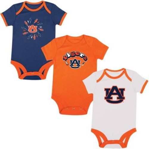 NCAA Auburn Tigers Infant Boys' 3pk Bodysuit - 3-6M: Solid Pattern,