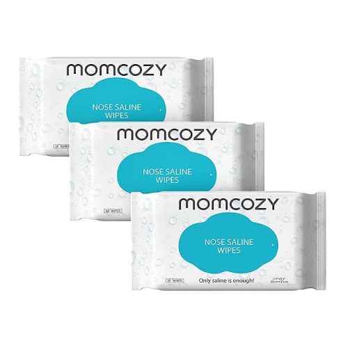Amazon.com : Baby Wipes, Momcozy Nose Saline Baby Wipes, Made Only With Natural Saline, No Additives, 100% Biodegradable, Unscented & Hypoallergenic for Sensitive Skin, Easy to Carry, 90 Count (Pack of 3) : Health & Household