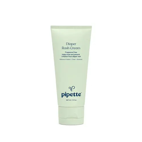Pipette Diaper Rash Cream - Relieve & Prevent Diaper Rash with Non-Nano Zinc Oxide, Fragrance-Free Baby Butt Cream, Non-Toxic Daily Protective Balm, 3 fl oz