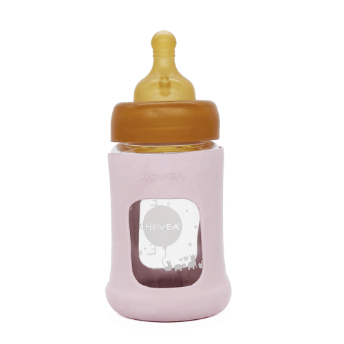 Wide Neck Baby Glass Bottle with Sleeve 150ml/5oz Single-Pack – Heveaplanet.com
