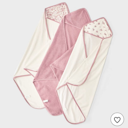 Baby 3pk hooded Bath Towel - Cloud Island™ Pink