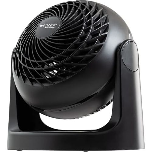 IRIS USA WOOZOO Small Desk Fan, 360° Vertical Tilt, Quiet Table Fan, Black