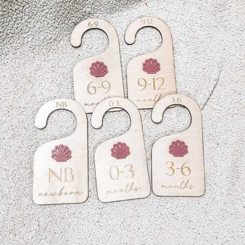 Baby Closet Dividers, Ocean Nursery clothes dividers, Seashell Clothes Size Markers, Wooden Baby Closet Organizers, Baby Shower Gift Ideas