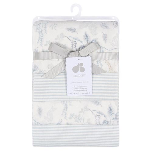 Just Born Baby 4 Pack Cotton Flannel Blankets