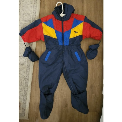 VTG 90s Oshkosh Baby B’Gosh Color Block Red Blue Snow Suit 18m Winter Gear