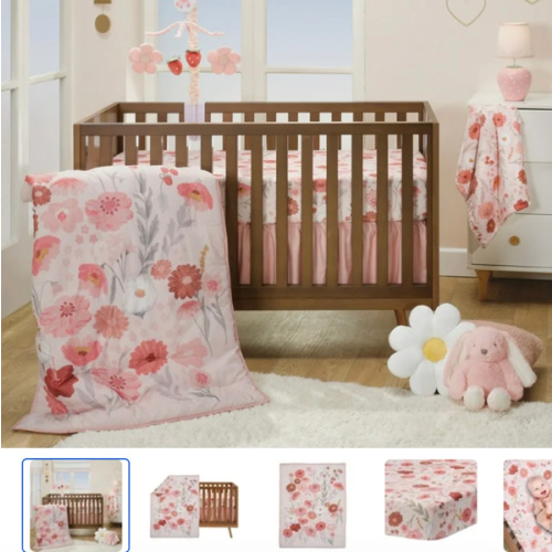 Bedtime Originals Flower Power Juego de Ropa de Cama para Cuna de Bebé Floral de 3 Piezas