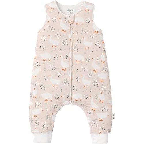 PATPAT Baby Wearable Blanket with Legs (Sleep Sack), Soft Bamboo Viscose, 0.5 TOG/1.0 TOG, 2-Way Zipper & Snaps, 6–36 Months