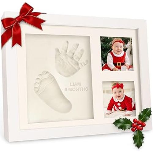 KeaBabies Baby Hand and Footprint Kit - Quick Dry Clay Baby Footprint Kit, Pets Paw, Newborn Keepsake Picture Frame for Boys, Girls, Personalized New Mom Gifts for Shower & Christmas (Alpine White)