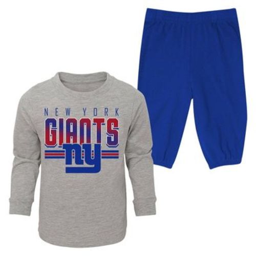 NFL New York Giants Toddler Boys' 2pk Pant and Long Sleeve T-Shirt Set - 12M