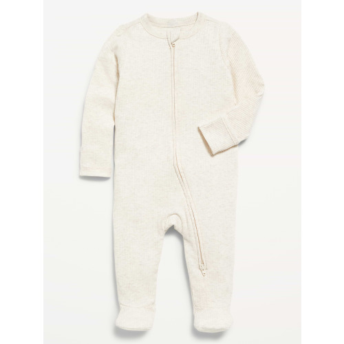 Ribbed 2-Way-Zip Sleep & Play Footed One-Piece for Baby