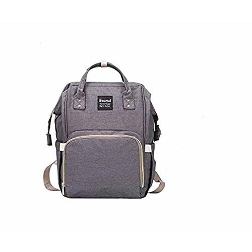 Diaper Bag,Becmd Large Capacity Diaper Bag Backpack,Multi-Function Travel Backpack Nappy Bag,Nurse bag,Fashion Mummy Bag,Waterproof for Baby Care,Stylish and Durable (Grey)