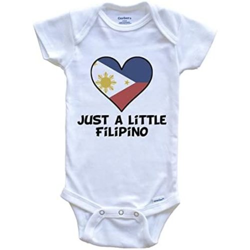 Really Awesome Shirts Just A Little Filipino One Piece Baby Bodysuit - Funny Philippines Flag Baby Bodysuit
