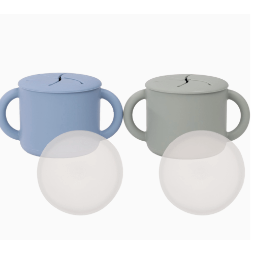 Silicone Snack Cups – Set of 2 with Lids