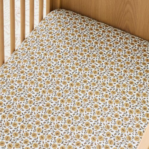 Organic Laney Floral Crib Fitted Sheet
