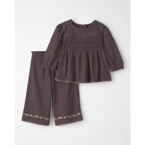 Baby Girl 2-Piece Organic Cotton Smocked Top & Pant Set - Little Planet | Carter's
