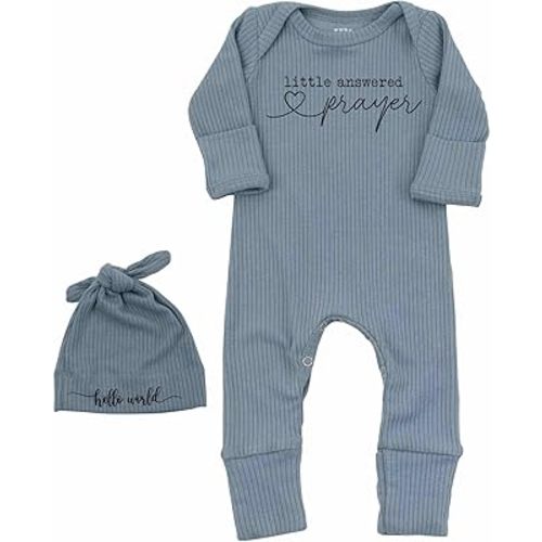 Little Answered Prayer Bodysuit Infant Romper Baby Announcement 0-3 Months Clothes Cute Religious Boys Girls Outfit
