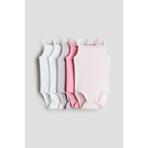 5-pack Cotton Bodysuits, 6M