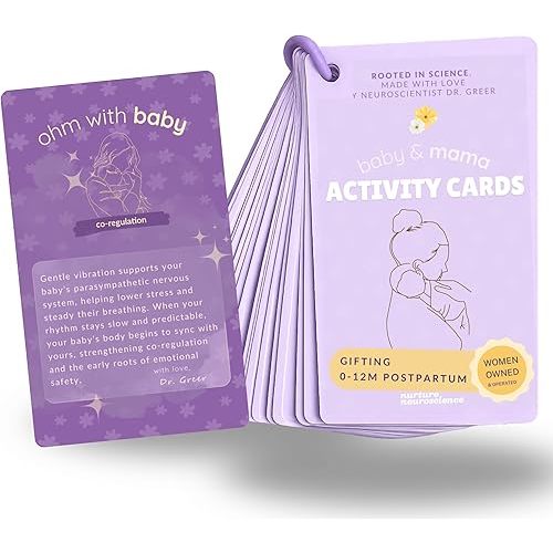 Baby Activity Cards for Newborns, 25 Screen-Free Infant Development Activities Ages 0-12 Months, Sensory Play and Baby Bonding by Neuroscientist