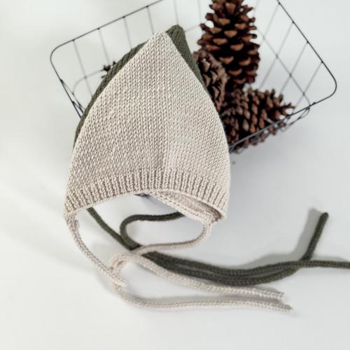 Merino Wool Knit Baby Pixie Bonnet: Handmade Gender Neutral Hat