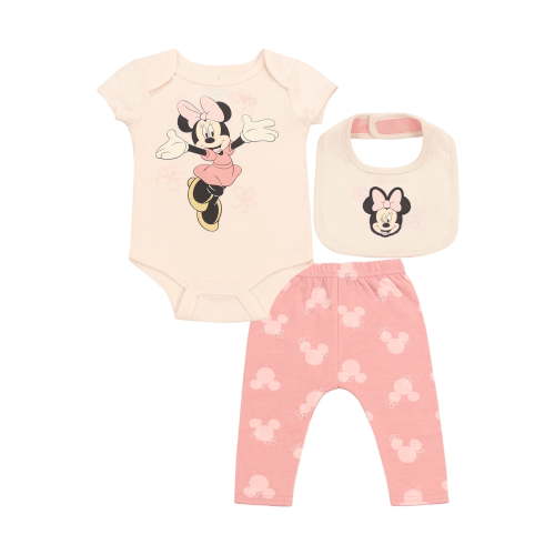 Disney Newborn Baby Girls Layette Set, 3pcs Bib Set, Sizes 0/3 Months - 3/6 Months - 6/9 Months