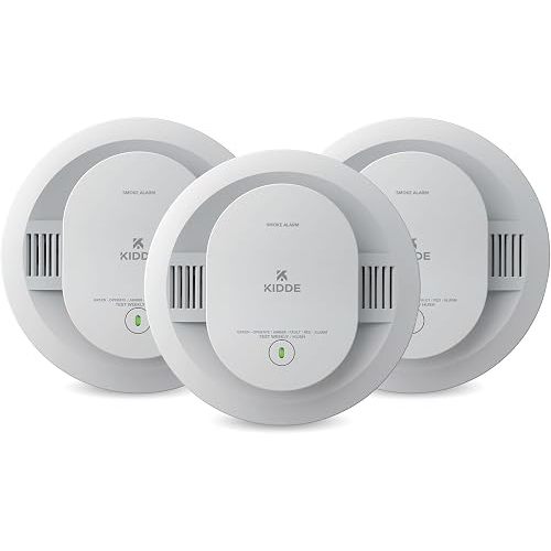 Kidde Smoke Detector for Home, AA Battery Powered, LED Light Notifications, 3-Pack