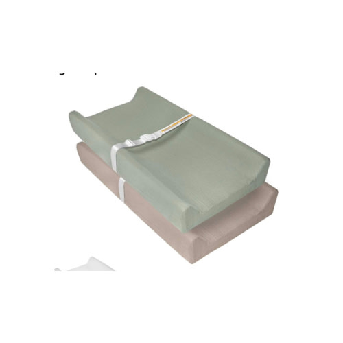 Muslin Baby Changing Pad, 2 Pack Muslin Soft Cotton Covers & Waterproof Lining Foam Diaper Changing Table Pad 32" x 16.6" Mat for Dressers & Table