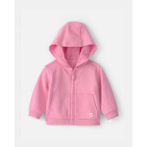Baby Girl French Terry Zip-Up Hoodie - Pink | Carter's