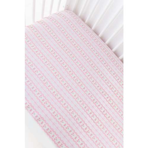 Forget Me Knot Pink Crib Sheet