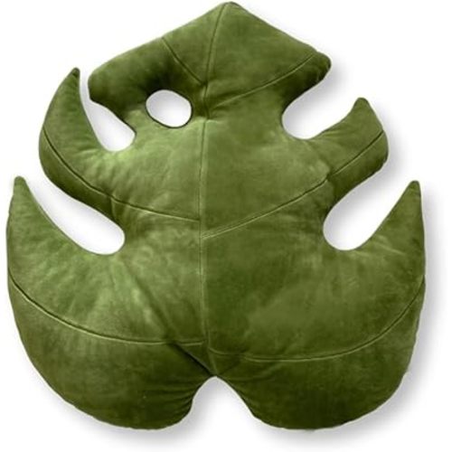 Green Philosophy Co. Leaf™ Pillow - Mossy Earth Monstera - Large Soft Plant-Shaped Plush Cushion for Couch, Bed, or Reading Nook - Cute & Unique Nature-Inspired Decor Throw Pillow