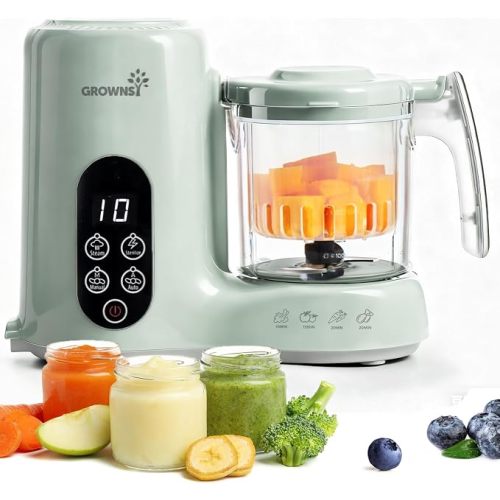 Grownsy Baby Food Maker, Steamer & Blender Baby Food Processor, White