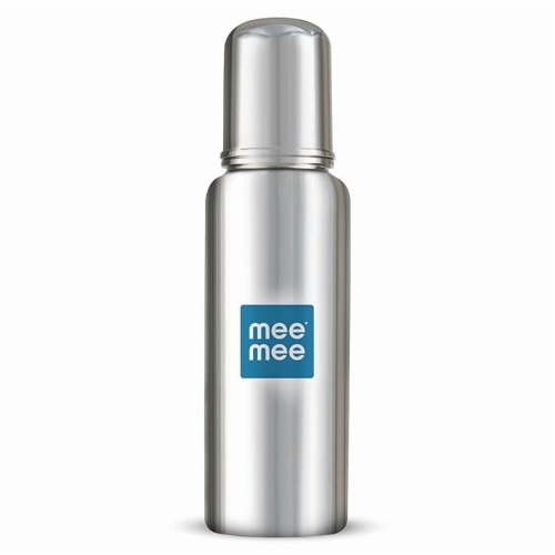 Mee Mee Baby Steel Feeding Bottle 250ml | Baby Milk Bottle with Advanced Anti Colic Valve