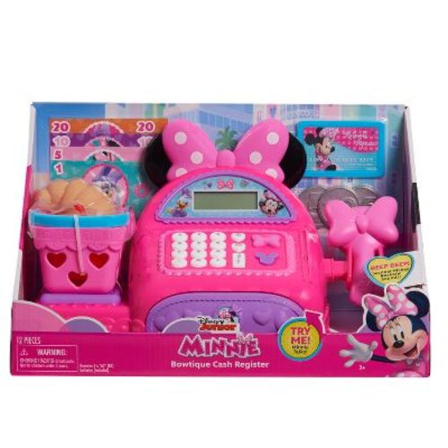 Minnie Mouse Cash Register: Includes Play Money & Credit Card, Educational Social Skills Toy, Disney Minnie's Bow-Toons