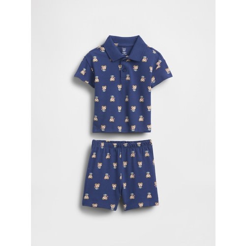 Baby Brannan Bear Pique Polo Outfit Set