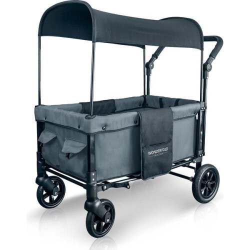 Multifunction Double Stroller Wagon 2 Seater, Grey - Wonderfold Wagon Strollers | Maisonette