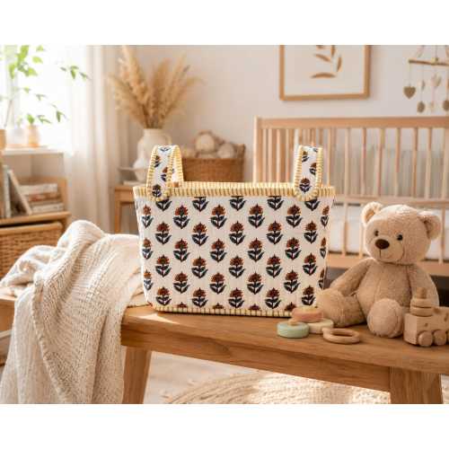 Handmade Quilted Cotton Stroller Caddy Organizer, Baby Pram Organizer Bag, Diaper Caddy, Stroller Storage, Baby Shower Gift