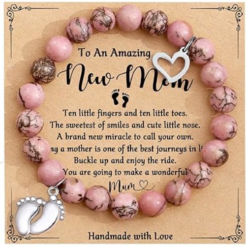 TONY & SANDY New Mom Gifts, First Time Mom Gifts, Womens Bracelets for New Mom Mommy Mama Mom to Be Gifts for 1st Time Mom Birthday Christmas Mother's Gifts for New Mom Stocking Stuffers