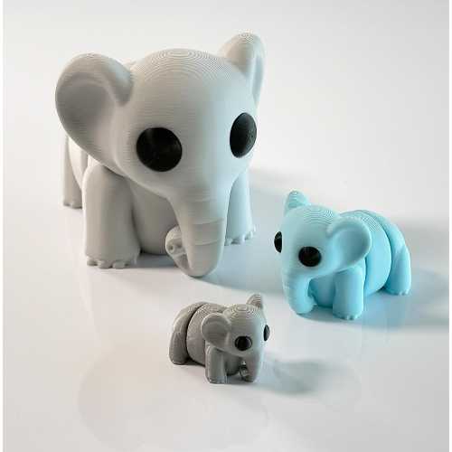 Elephant 3D printed figure - articulated, flexi, fidget, decoration