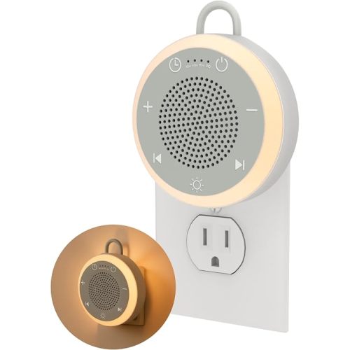 Babelio Pluggy White Noise Machine, Wall Plug-in & Rechargeable with 20 Non-Looping Sounds, Timer, 520mAh Battery, Noise Blocker for Office Privacy, Sleep Aid for Adults & Baby