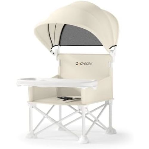 Cochildor 4-in-1 Portable Baby Chair, Foldable Toddler Booster Seat, Beige