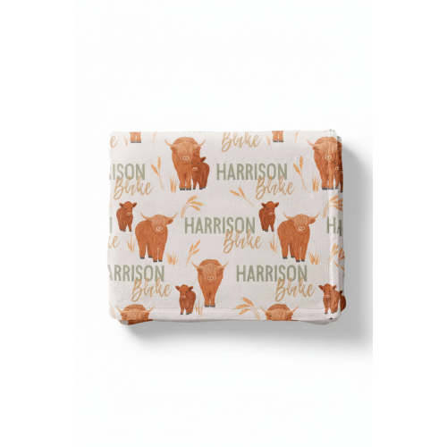 Happy Highland Cows Personalized Kids Blanket
