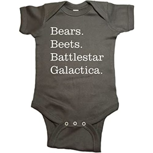 The Office Baby One Piece Bears Beets Battlestar Galactica Bodysuit