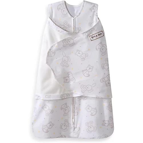 HALO 100% Cotton Sleepsack Swaddle, 3-Way Adjustable Wearable Blanket, TOG 1.5, Floppy Friends, Newborn, 0-3 Months