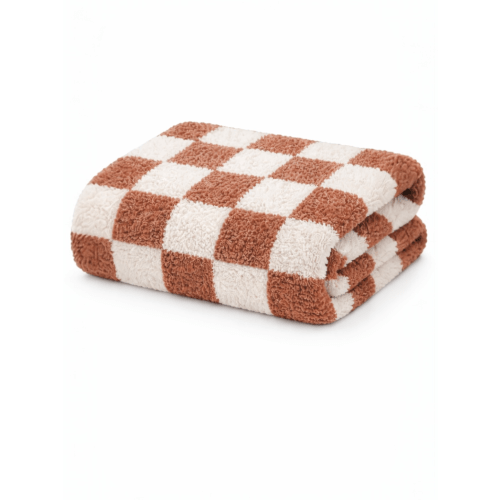 Phufy® Bliss Checkerboard Blanket, Nutmeg