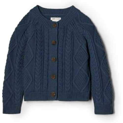 Amazon Essentials x Sofia Grainge Unisex Toddlers and Babies' Cable Knit Cotton Fisherman Cardigan Sweater