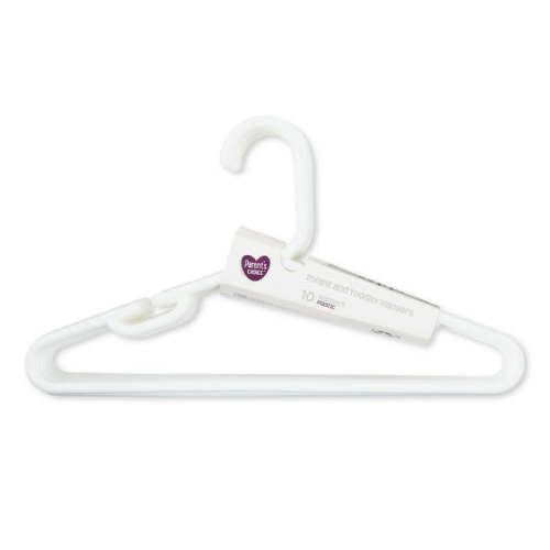 Parents' Choice Brand Infant and Toddlers Clothing Hanger, White Color, 10 Pack/Set, Durable High-Quality Plastic Kids Hanger